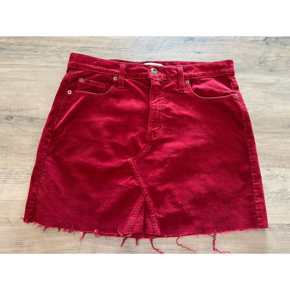 PISTOLA Uma High Rise Corduroy Mini Skirt Red size M